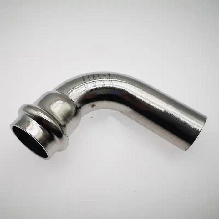 卡壓式不銹鋼管件：B型90°彎頭