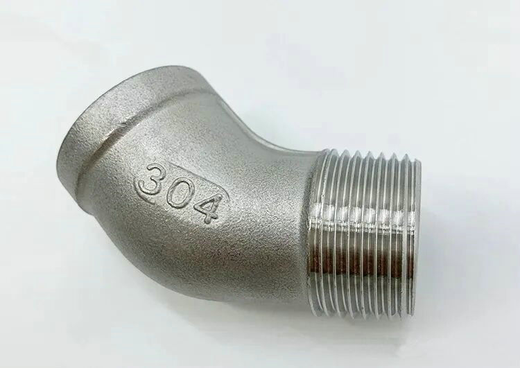 不銹鋼連接管件：45°內(nèi)絲彎頭?